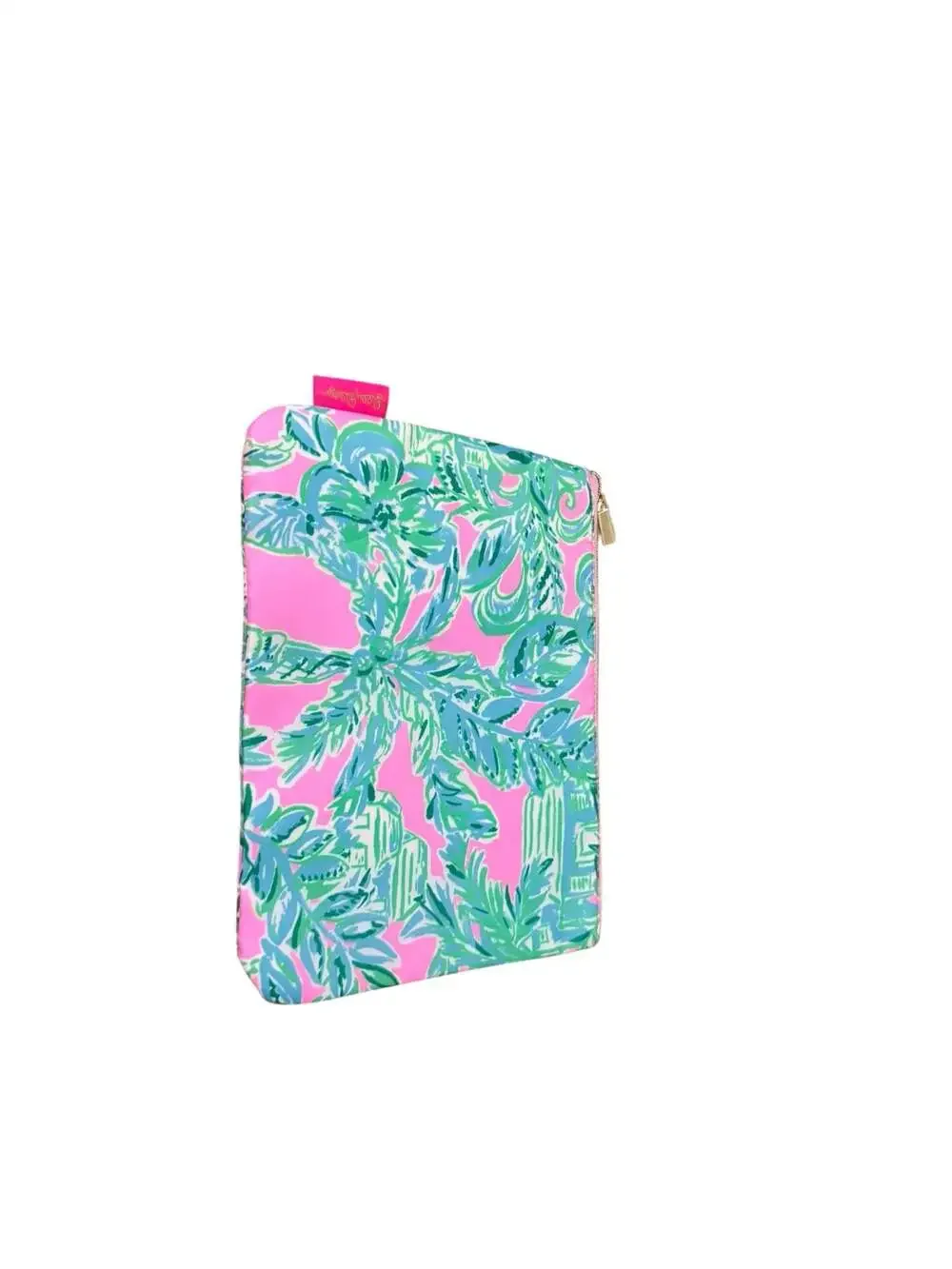 Lilly Pulitzer Beach Day Pouch in Pink and Green Tropical Print